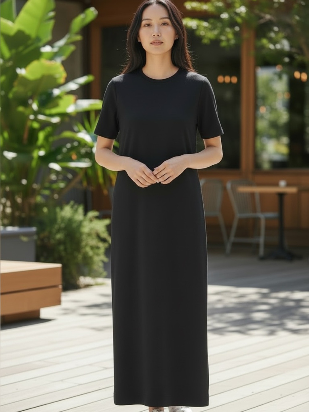Varley Black Hattie Maxi Dress 2.0 | M | Short-Sleeve | Travel | Contemporary